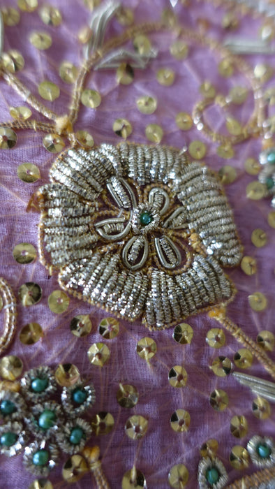 Pink Silk Vintage Lengha - Freesize - Preloved