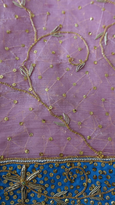 Pink Silk Vintage Lengha - Freesize - Preloved