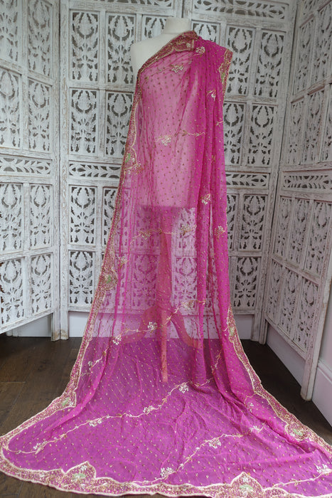 Dusky Pink Vintage Wedding Dupatta - New