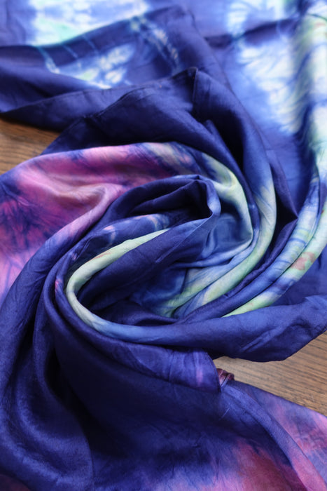 Purple And Peach Double Sided Silk Scarf