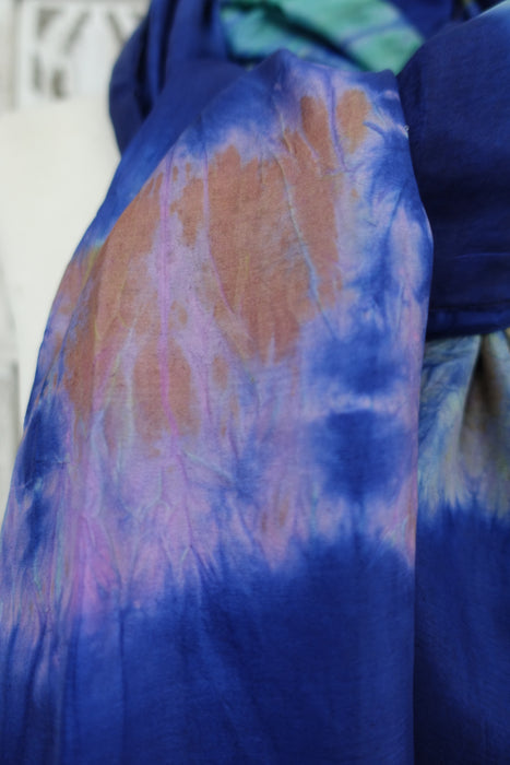 Purple And Peach Double Sided Silk Scarf