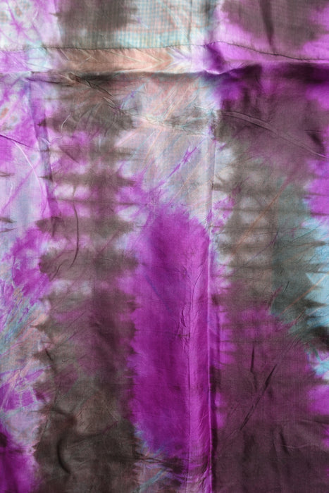 Purple And  Brown Double Sided Silk Scarf