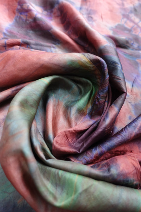 Orange And Green Double Sided Silk Scarf