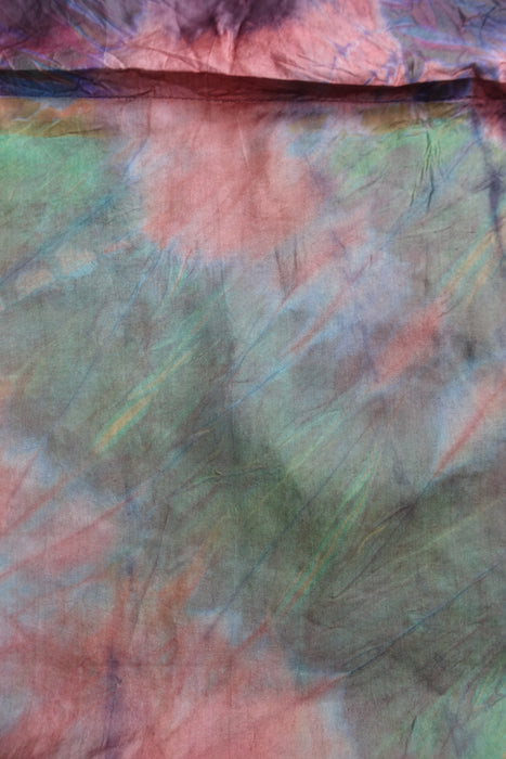 Orange And Green Double Sided Silk Scarf