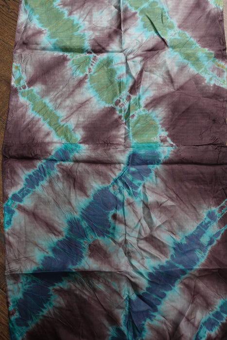 Brown And Teal Double Sided Silk Scarf