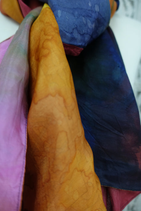Colourful Double Sided Silk Scarf