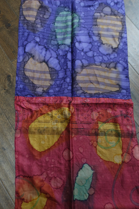 Colourful Double Sided Silk Scarf