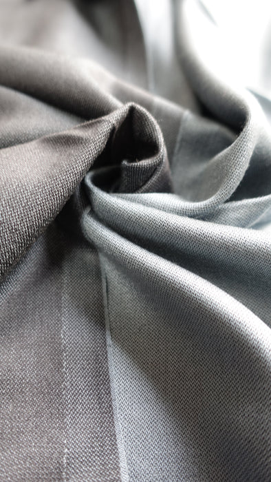 Steel Grey And Black 2 Tone Reversible Pure Silk Scarf - New