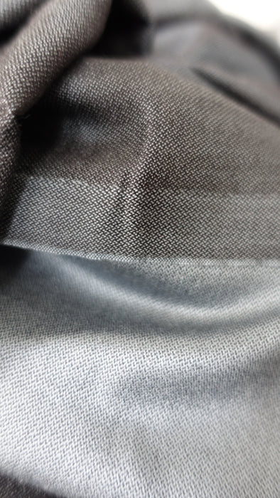 Steel Grey And Black 2 Tone Reversible Pure Silk Scarf - New