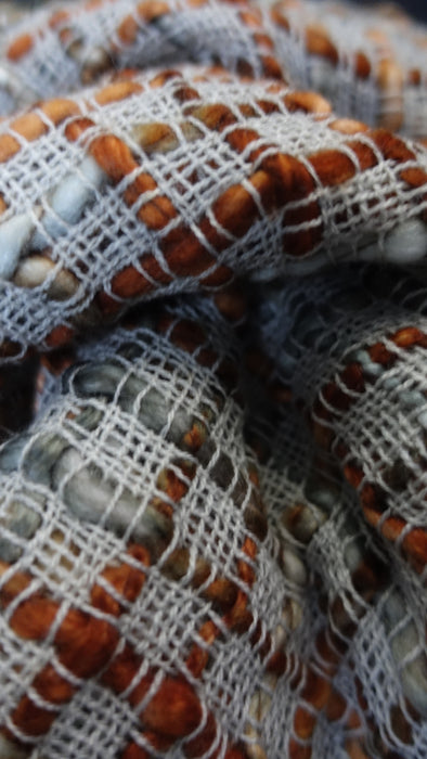 Light Grey Loose Weave Wool Handloom Scarf