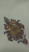 Cream wool shawl with orange, black and ochre corner motifs – view 4