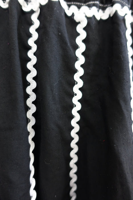 Black Vintage Mirror Cotton Skirt - Freesize - Preloved