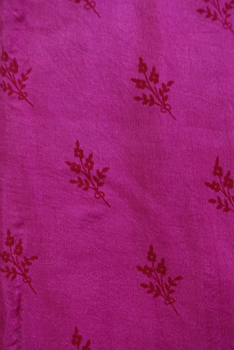 Pink Floral Cotton Silk Blend Unstitched Suit - New