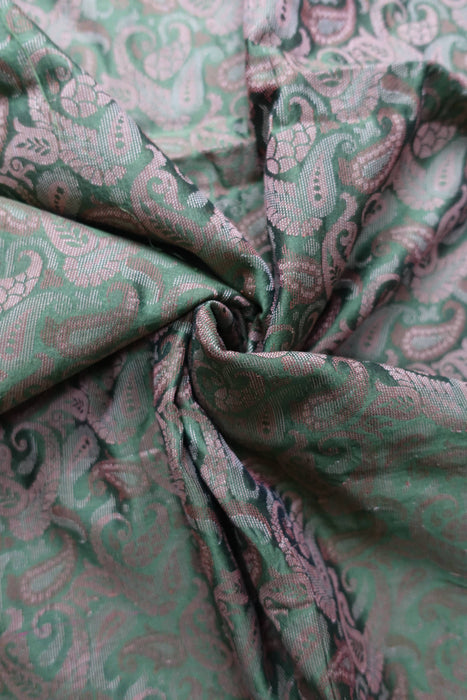 Green Cotton Silk Paisley Blend - New