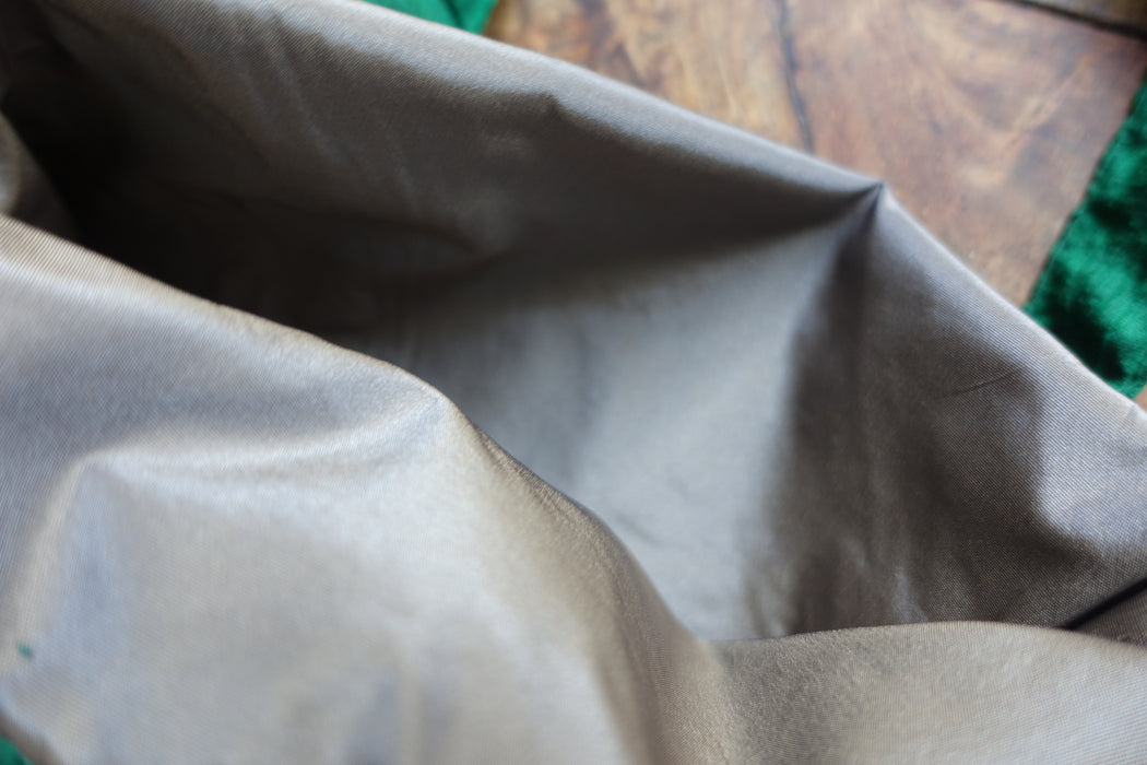 Forest Green Raw Silk Small Bag