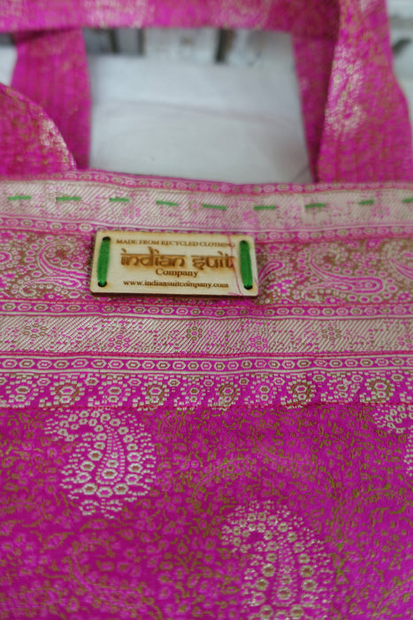 Pink Vintage Silk Brocade Bag