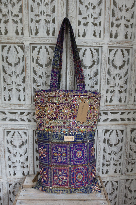 Blue Bandhani Print Tote Bag - New