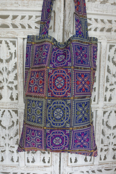 Blue Bandhani Print Tote Bag - New
