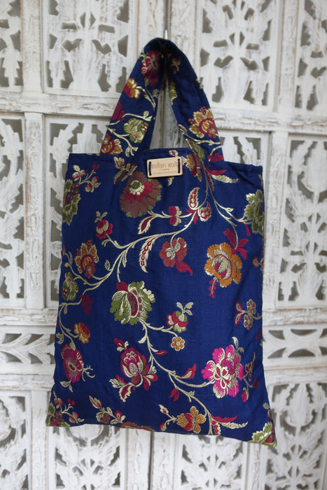 Blue Banarsi Tote Bag- New