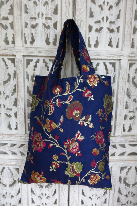 Blue Banarsi Tote Bag- New