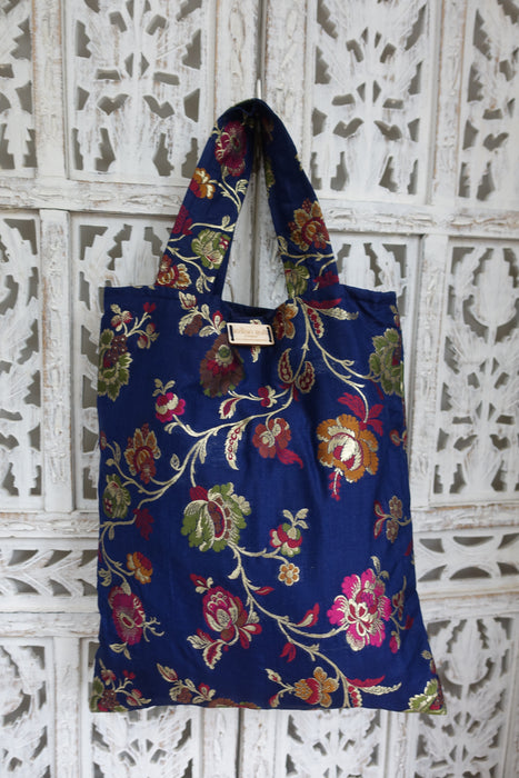 Blue Banarsi Tote Bag- New