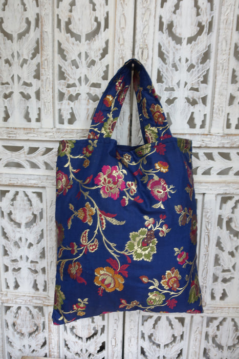 Blue Banarsi Tote Bag- New