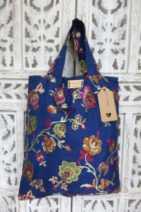 Blue Banarsi Tote Bag- New