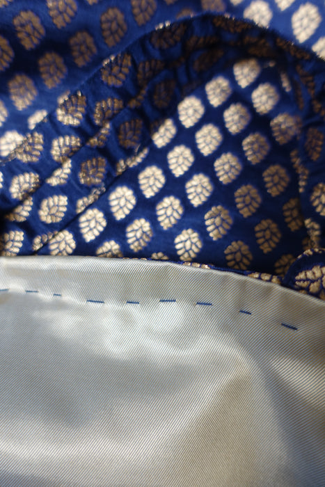 Blue Brocade Tote Bag- New