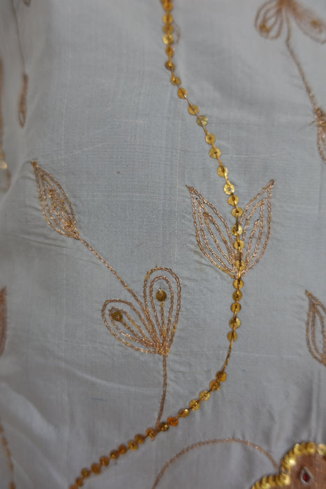 Cream Vintage Silk Tote Bag - New