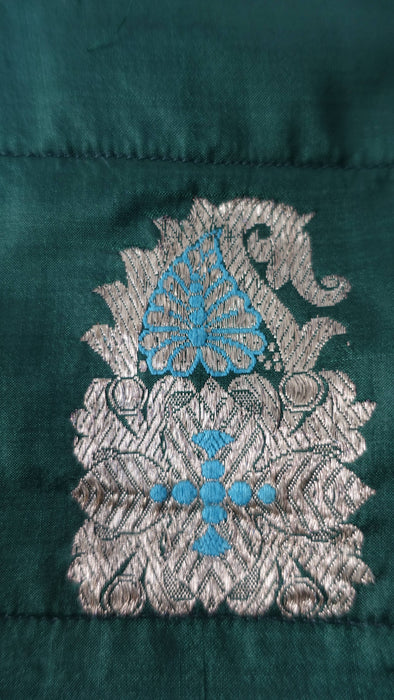 Green Vintage Pure Silk Handmade Quilted Bag