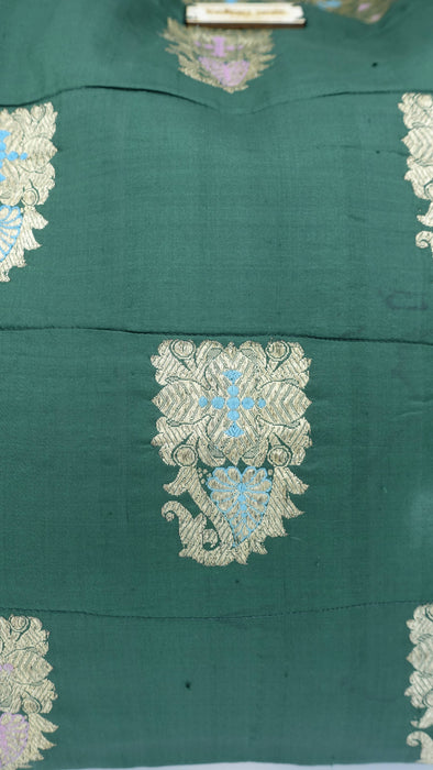 Green Vintage Pure Silk Handmade Quilted Bag