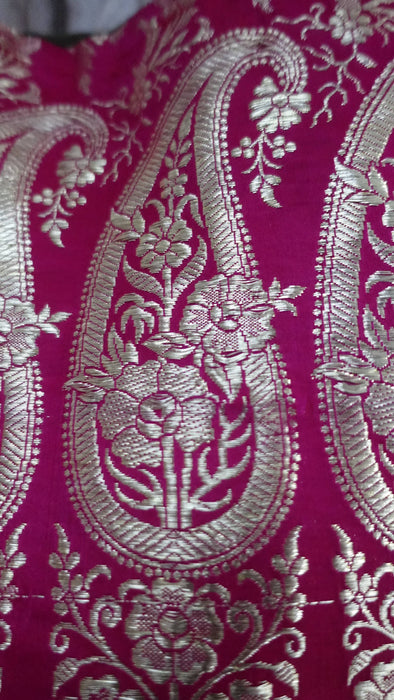 Hot Pink Vintage Banarsi Brocade Tote Bag