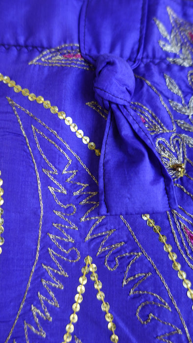 Purple Pure Silk Vintage Embroidered Small Bag