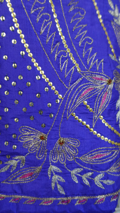 Purple Pure Silk Vintage Embroidered Small Bag