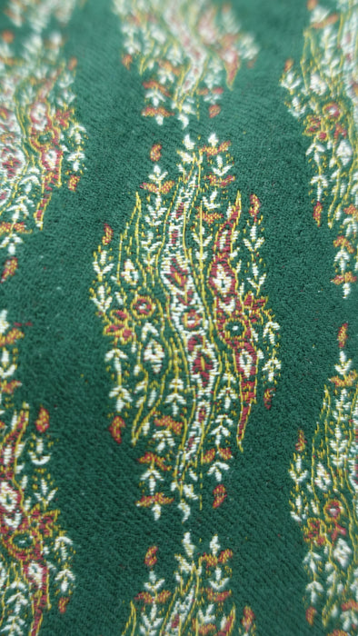 Dark Green Woven Wool Tote Bag