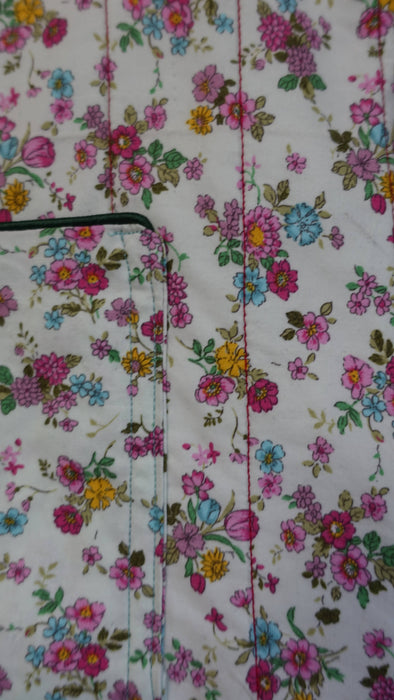 Light Green Floral Cotton Tote Bag