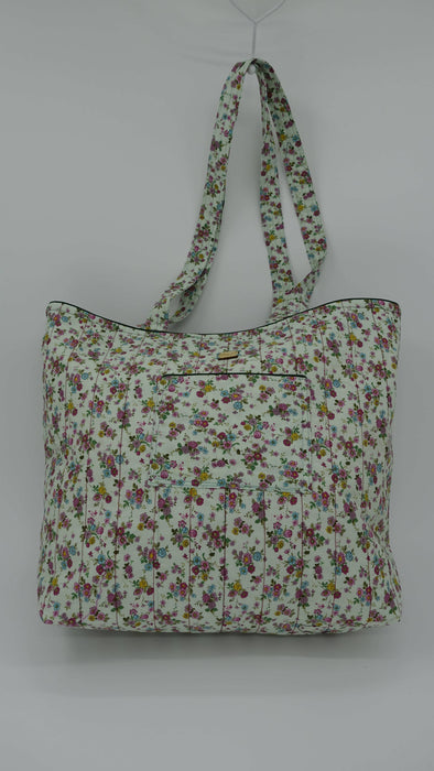 Light Green Floral Cotton Tote Bag