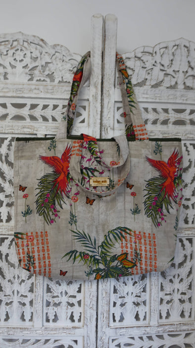 Exotic Print Cotton Tote Bag