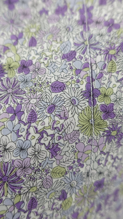 Light Purple Floral Print Cotton Tote Bag