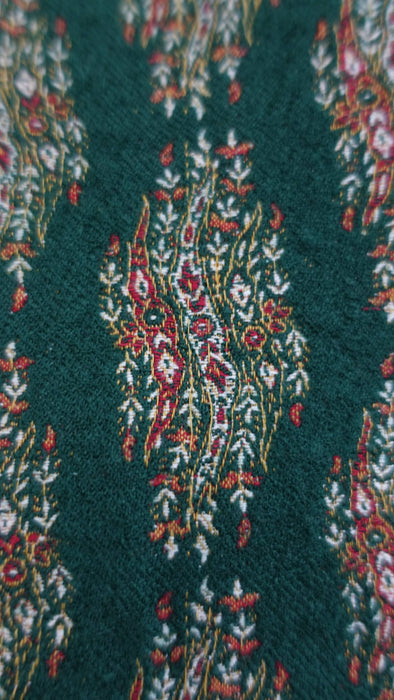 Dark Green Woven Wool Tote Bag