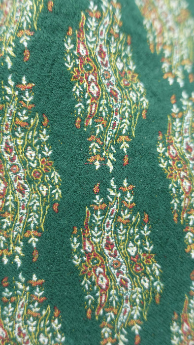 Dark Green Woven Wool Tote Bag