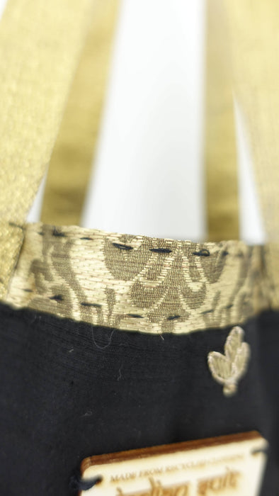 Black Raw Silk Bag