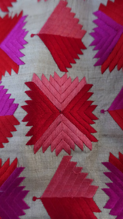 Phulkari Tissue Silk Tote Bag