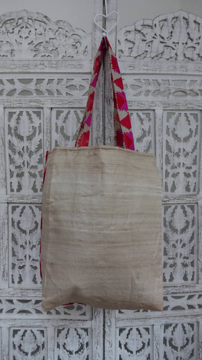 Phulkari Tissue Silk Tote Bag