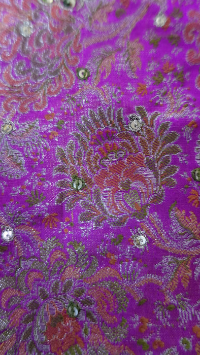Pink Brocade And Lime Gift Bag
