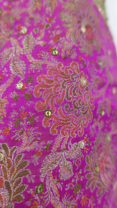 Pink Brocade And Lime Gift Bag