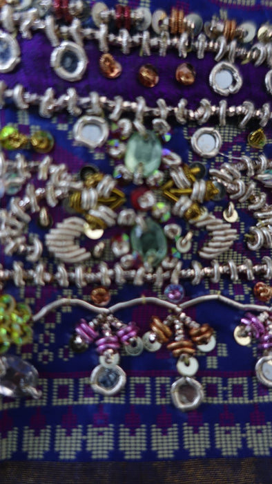Blue Bandhani Embellished Tote Bag