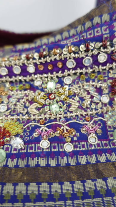 Blue Bandhani Embellished Tote Bag