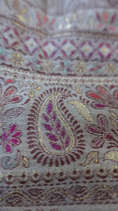 Beige Paisely Woven Tote Bag