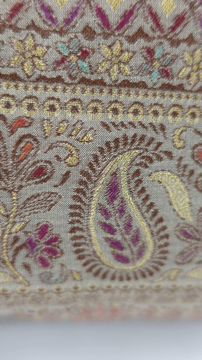 Beige Paisely Woven Tote Bag